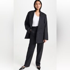 NWT RÓHE Women's Double Breasted Pinstripe Blazer Size 38